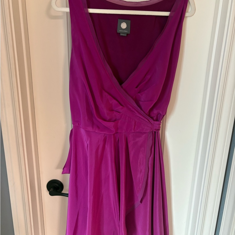 Elegant Magenta Wrap Dress